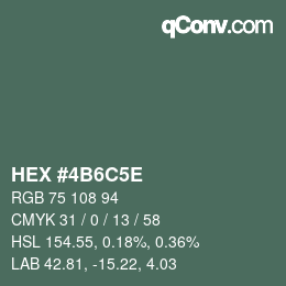 Code couleur: HEX #4B6C5E | qconv.com