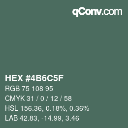 Código de color: HEX #4B6C5F | qconv.com