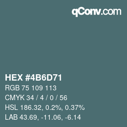 Color code: HEX #4B6D71 | qconv.com