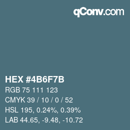 Color code: HEX #4B6F7B | qconv.com