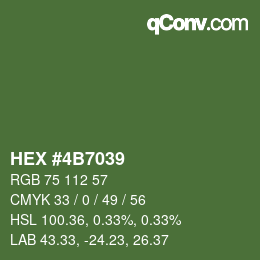 Farbcode: HEX #4B7039 | qconv.com