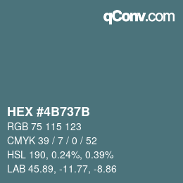 Color code: HEX #4B737B | qconv.com