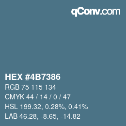 カラーコード: HEX #4B7386 | qconv.com