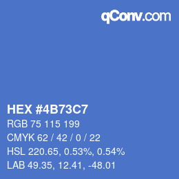 Color code: HEX #4B73C7 | qconv.com