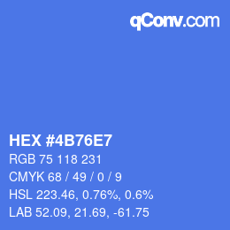 Color code: HEX #4B76E7 | qconv.com