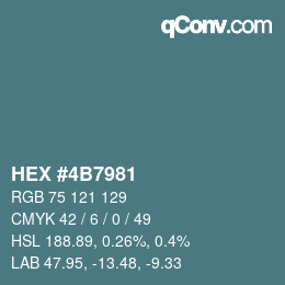 Code couleur: HEX #4B7981 | qconv.com