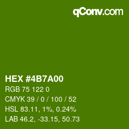 颜色代码: HEX #4B7A00 | qconv.com
