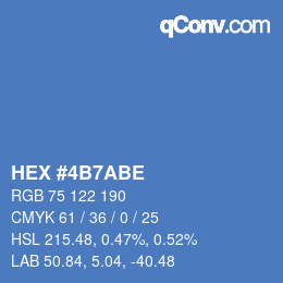 カラーコード: HEX #4B7ABE | qconv.com
