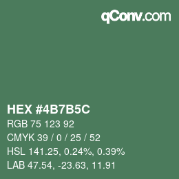 Color code: HEX #4B7B5C | qconv.com