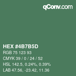 Color code: HEX #4B7B5D | qconv.com