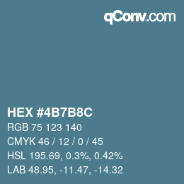 Color code: HEX #4B7B8C | qconv.com