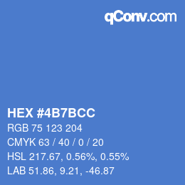 Color code: HEX #4B7BCC | qconv.com