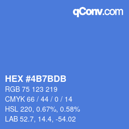 カラーコード: HEX #4B7BDB | qconv.com