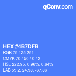 カラーコード: HEX #4B7DFB | qconv.com