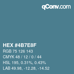 Color code: HEX #4B7E8F | qconv.com