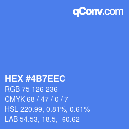 Color code: HEX #4B7EEC | qconv.com