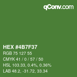 Color code: HEX #4B7F37 | qconv.com