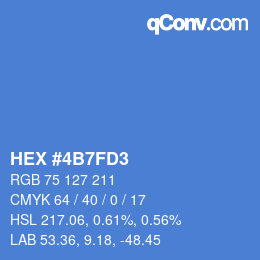 カラーコード: HEX #4B7FD3 | qconv.com