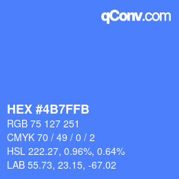 カラーコード: HEX #4B7FFB | qconv.com