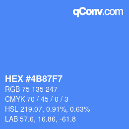 カラーコード: HEX #4B87F7 | qconv.com