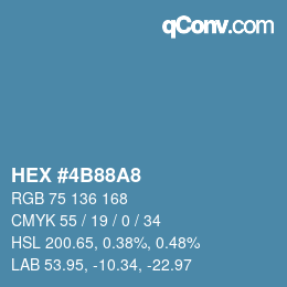 カラーコード: HEX #4B88A8 | qconv.com