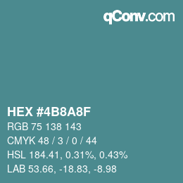 Color code: HEX #4B8A8F | qconv.com