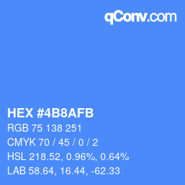 Color code: HEX #4B8AFB | qconv.com