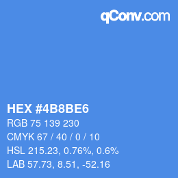 カラーコード: HEX #4B8BE6 | qconv.com