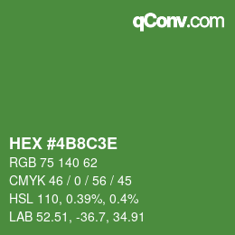 カラーコード: HEX #4B8C3E | qconv.com