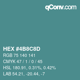 Color code: HEX #4B8C8D | qconv.com