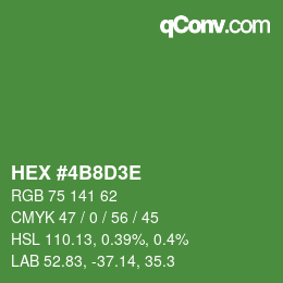 Farbcode: HEX #4B8D3E | qconv.com