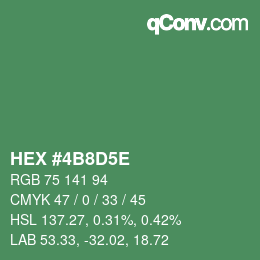 Farbcode: HEX #4B8D5E | qconv.com