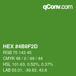 Color code: HEX #4B8F2D | qconv.com