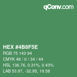 Color code: HEX #4B8F5E | qconv.com