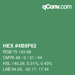 Color code: HEX #4B8F62 | qconv.com