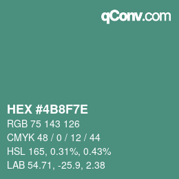 Color code: HEX #4B8F7E | qconv.com