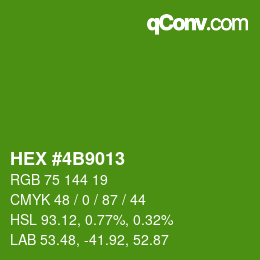 颜色代码: HEX #4B9013 | qconv.com