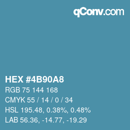 カラーコード: HEX #4B90A8 | qconv.com