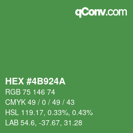 Color code: HEX #4B924A | qconv.com