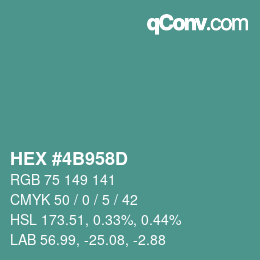 Color code: HEX #4B958D | qconv.com