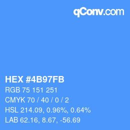 颜色代码: HEX #4B97FB | qconv.com