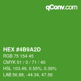 Color code: HEX #4B9A2D | qconv.com