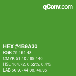 Color code: HEX #4B9A30 | qconv.com