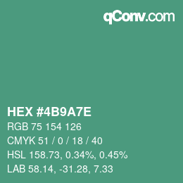 Color code: HEX #4B9A7E | qconv.com