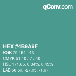Código de color: HEX #4B9A8F | qconv.com