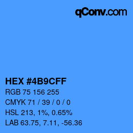 Color code: HEX #4B9CFF | qconv.com