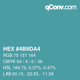 Color code: HEX #4B9DA4 | qconv.com