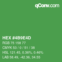 Color code: HEX #4B9E4D | qconv.com