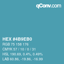 Color code: HEX #4B9EB0 | qconv.com