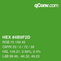 颜色代码: HEX #4B9F2D | qconv.com